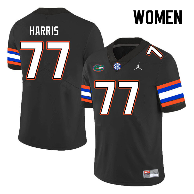 Women #77 Knijeah Harris Florida Gators College Football Jerseys Stitched-Black - Click Image to Close
